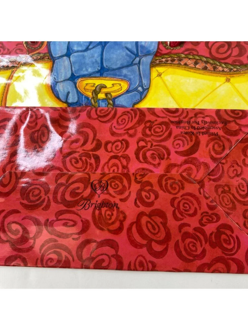 Brighton Colorful Set 2 Gift Bags Heart Glasses Design Red Yellow Blue